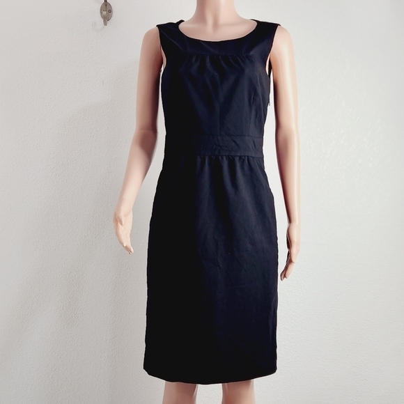 𝅺J.CREW Black Label Collection Midi Cotton Blend Sheath Dress Size: 4